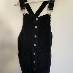 Black Velvet Overall Dress